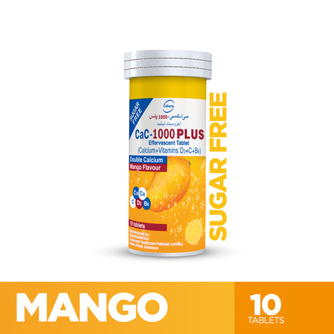 CaC 1000 Plus Effervescent Mango Flavor Tablets