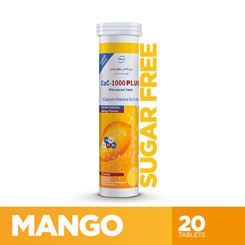 CaC 1000 Plus Mango (Sugar Free) Effervescent 20 Tablets