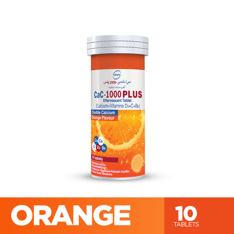 CaC 1000 Plus Effervescent Orange Flavor Tablets